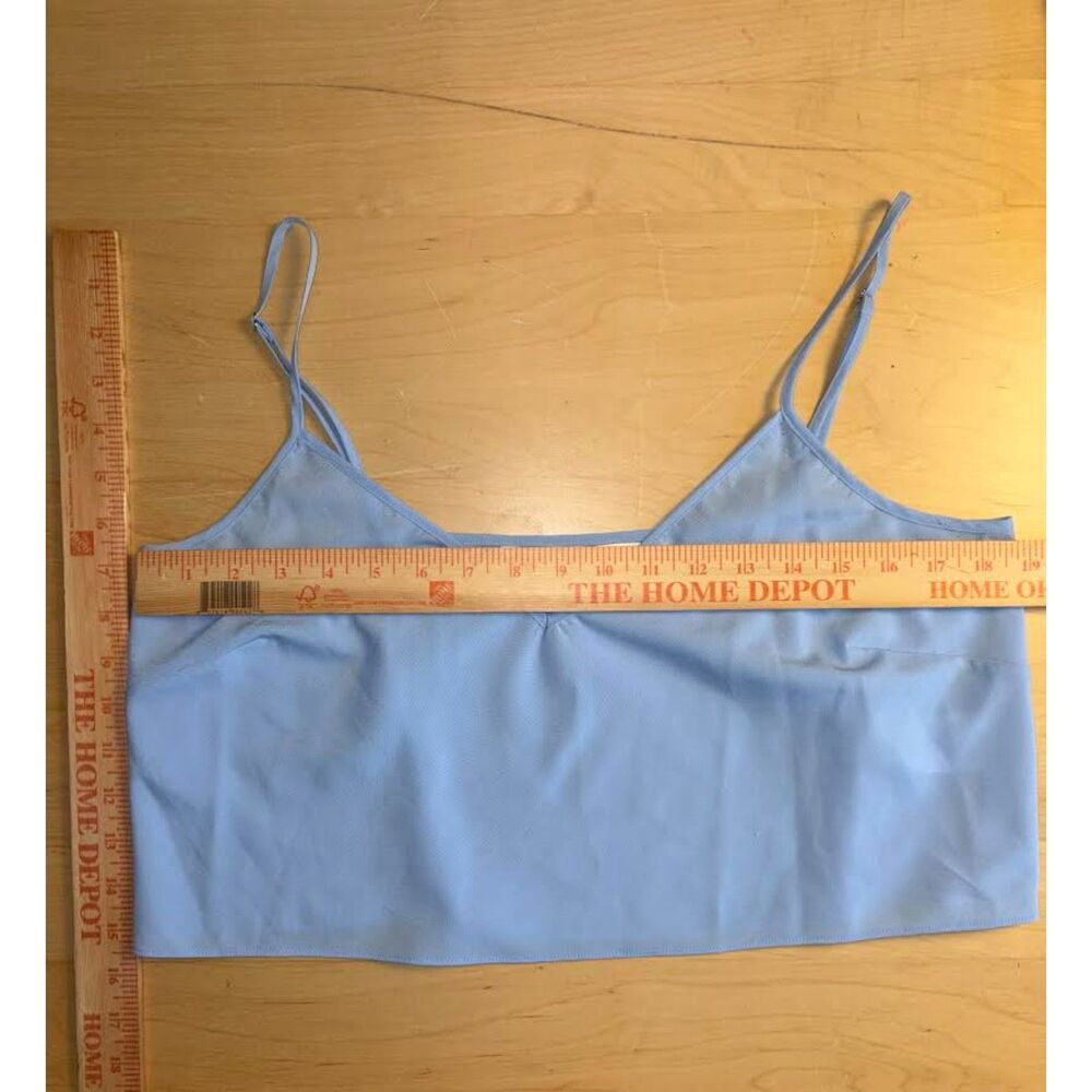 Veronica Beard Silk Light Blue V-Neck Cropped Camisole Top - Picture 3 of 8